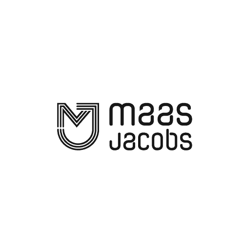 Maas Jacobs logo, modern en strak ontwerp voor branding en marketingdoeleinden.